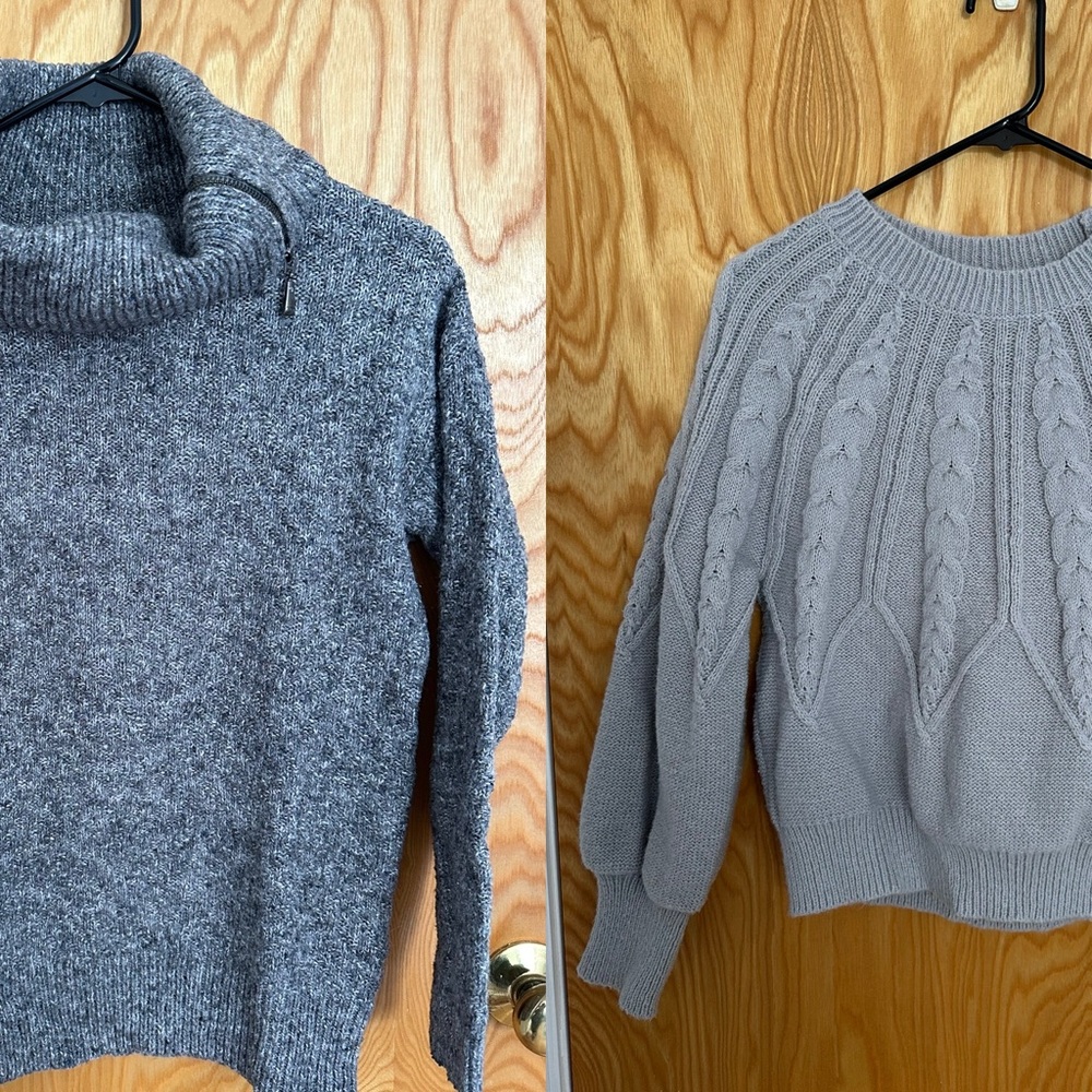 Bundle: 2 Gray Sweaters. Size Small.